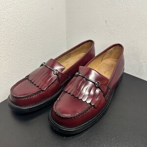 GH Bass & Co Weejuns Fringe Horsebit Loafers Dress Shoes Women’s 9.5 Burgundy